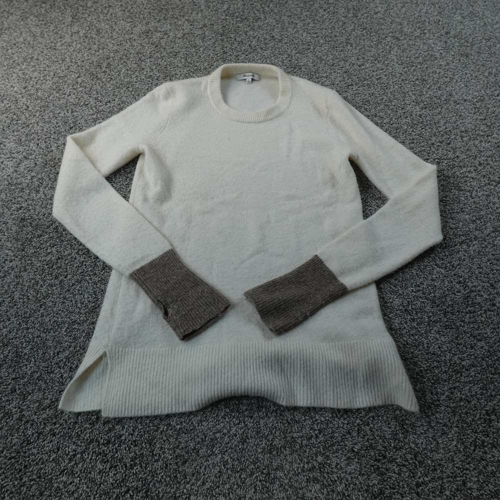 Madewell Sweater Womens M White Wool Alpaca Tunic Crewneck Knit Pullover Soft